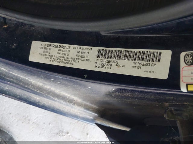 2014 Dodge Avenger Sxt მანქანა იყიდება აუქციონზე, vin: 1C3CDZCG6EN193512, აუქციონის ნომერი: 45963043