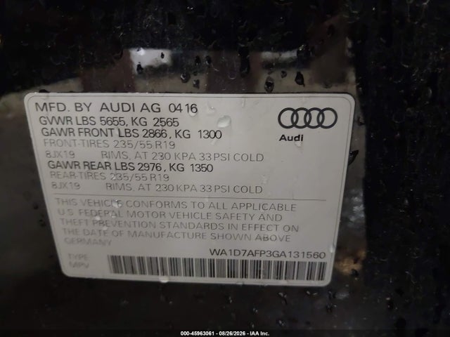 Audi Q5 3.0t Premium Plus 2016 WA1D7AFP3GA131560 Image 9