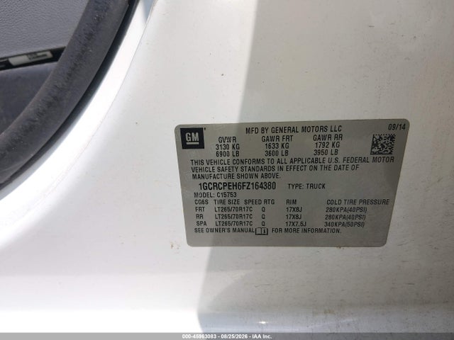 Chevrolet Silverado 1500 Wt 2015 1GCRCPEH6FZ164380 Image 9