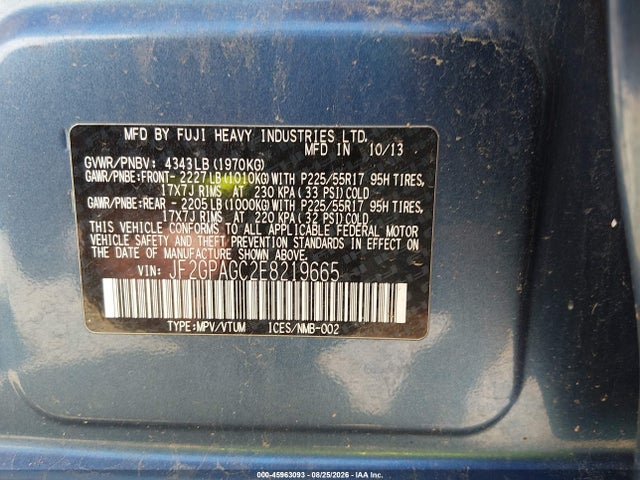 Продажа на аукционе авто 2014 Subaru Xv Crosstrek 2.0i Limited, vin: JF2GPAGC2E8219665, номер лота: 45963093