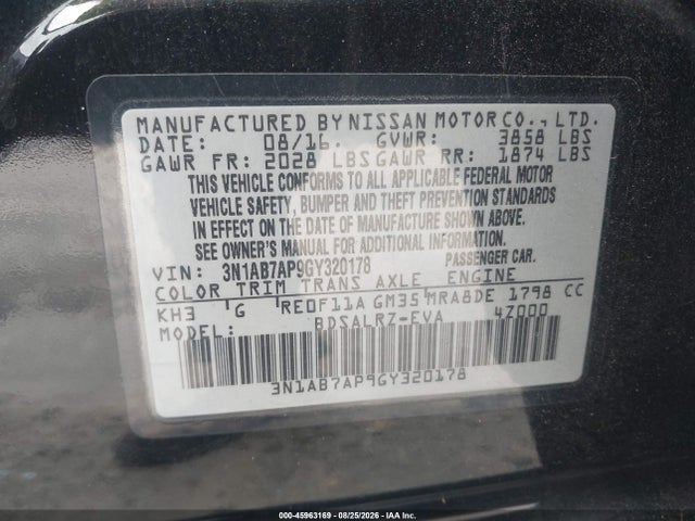Nissan SENTRA SR 2016 3N1AB7AP9GY320178 Image 9