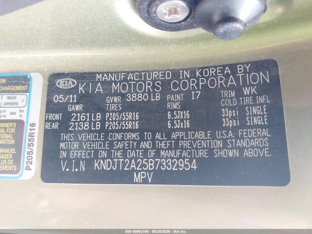 Aukcja sprzedaży 2011 Kia Soul +, vin: KNDJT2A25B7332954, numer aukcji: 45963195
