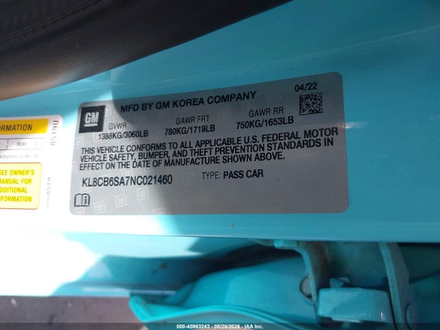 Chevrolet Spark Fwd Ls Automatic 2022 KL8CB6SA7NC021460 Image 9