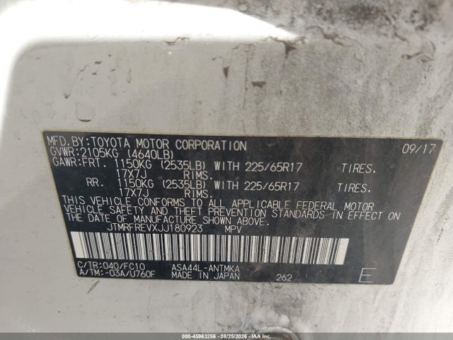 Toyota Rav4 Xle 2018 JTMRFREVXJJ180923 Image 9