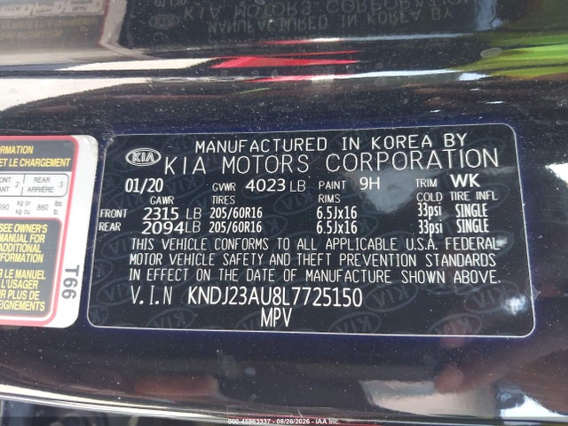 KIA SOUL LX 2020 KNDJ23AU8L7725150 Image 9