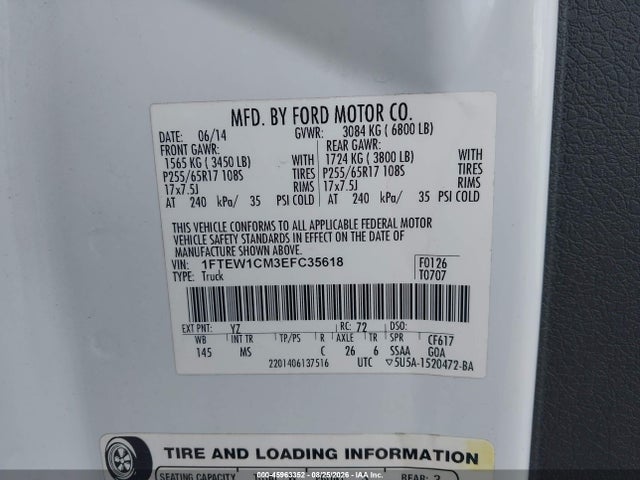 Ford F-150 Xlt 2014 1FTEW1CM3EFC35618 Image 9