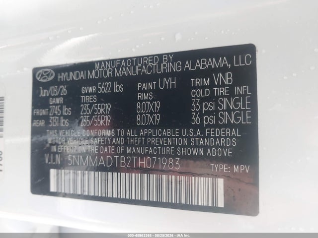 Продаж на аукціоні авто 2026 Genesis Gv70 2.5t Select, vin: 5NMMADTB2TH071983, номер лоту: 45963368