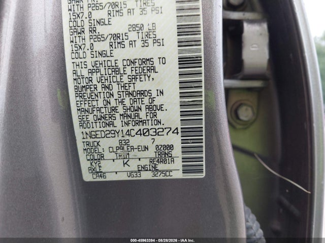 Auction sale of the 2004 Nissan Frontier Xe-v6, vin: 1N6ED29Y14C403274, lot number: 45963394