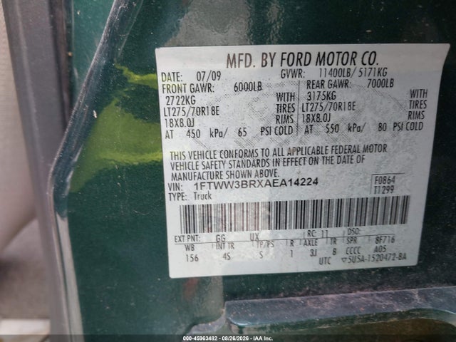 Продажа на аукционе авто 2010 Ford F-350 Cabela's/harley-davidson/king Ranch/lariat/xl/xlt, vin: 1FTWW3BRXAEA14224, номер лота: 45963482