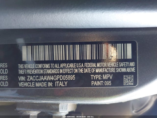 ZACCJAAW4GPD05895 Jeep Renegade Sport