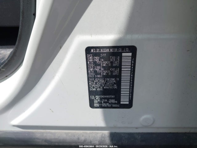 Продаж на аукціоні авто 2017 Nissan Armada Sl, vin: JN8AY2ND9H9007061, номер лоту: 45963664
