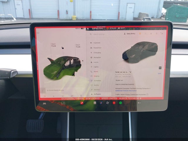 Aukcja sprzedaży 2020 Tesla Model Y Long Range Dual Motor All-wheel Drive, vin: 5YJYGDEE9LF049505, numer aukcji: 45963666