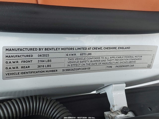 Bentley Flying Spur Azure/mulliner V8/s 2023 SCBBG6ZG9PC009105 Image 9