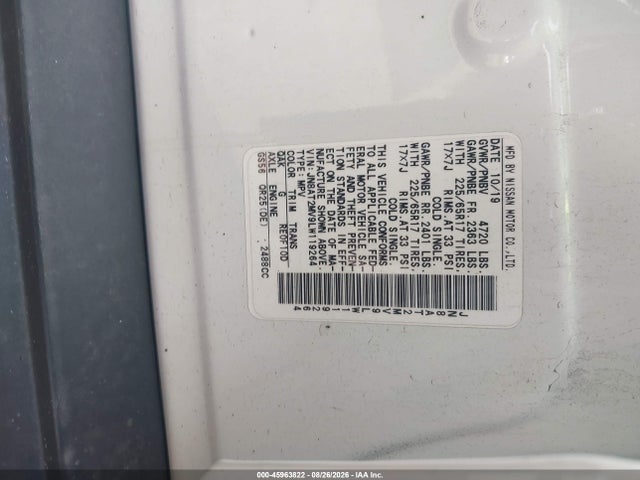 Продаж на аукціоні авто 2020 Nissan Rogue Sv Intelligent Awd, vin: JN8AT2MV9LW119264, номер лоту: 45963822