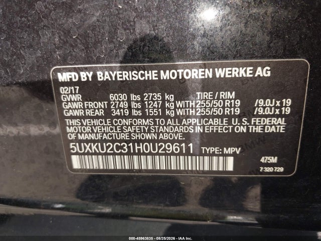 Продажа на аукционе авто 2017 Bmw X6 Xdrive35i, vin: 5UXKU2C31H0U29611, номер лота: 45963835