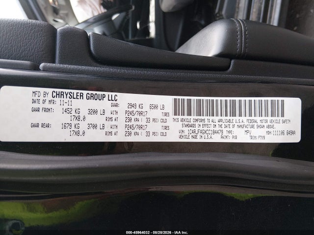 Продаж на аукціоні авто 2012 Jeep Grand Cherokee Laredo, vin: 1C4RJFAGXCC184479, номер лоту: 45964032