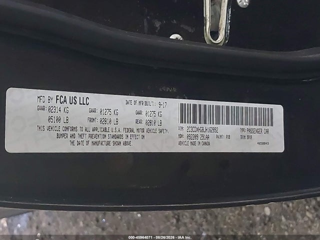 2018 Dodge Charger Sxt Plus Rwd მანქანა იყიდება აუქციონზე, vin: 2C3CDXHG8JH162892, აუქციონის ნომერი: 45964071