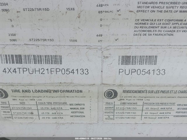 Aukcja sprzedaży 2015 Forest River 32dbks Puma, vin: 4X4TPUH21FP054133, numer aukcji: 45964118