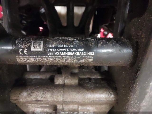 45964119 :رقم المزاد ، 4XAMH50AXBA321452 vin ، 2011 Polaris Sportsman 500 H.o. مزاد بيع