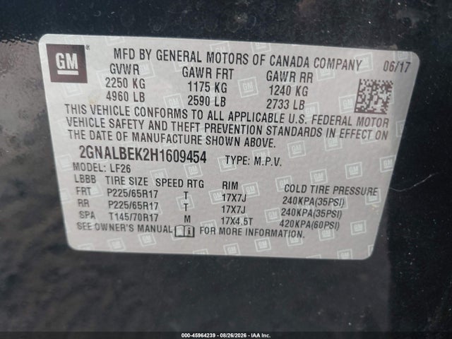 Chevrolet EQUINOX LS 2017 2GNALBEK2H1609454 Image 9