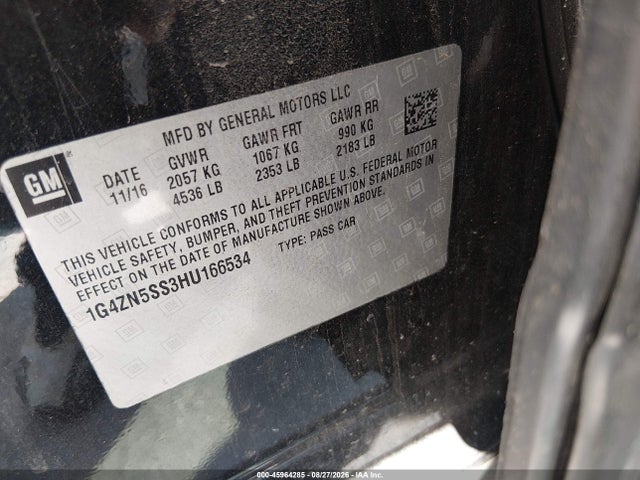 45964285 :رقم المزاد ، 1G4ZN5SS3HU166534 vin ، 2017 Buick Lacrosse Preferred مزاد بيع