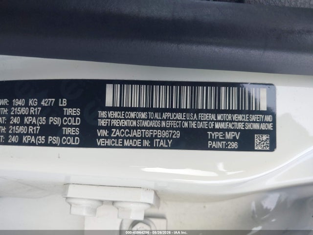 Jeep Renegade Latitude 2015 ZACCJABT6FPB96729 Image 9
