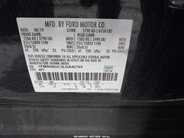 1FM5K8GC3LGA42765 Ford Explorer St