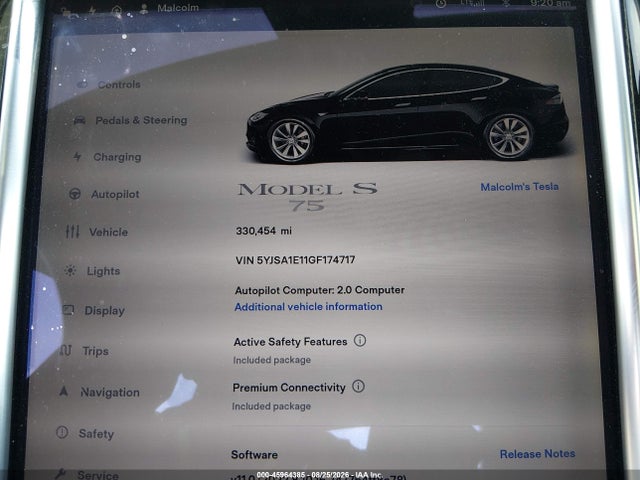 Aukcja sprzedaży 2016 Tesla Model S 60/70/75/85, vin: 5YJSA1E11GF174717, numer aukcji: 45964385