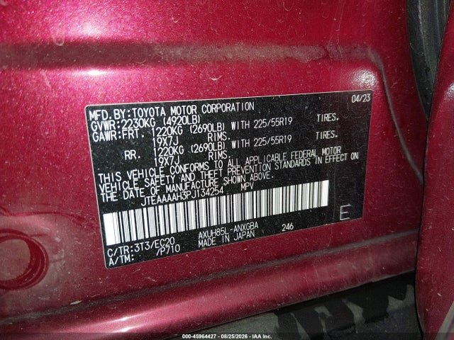 Toyota Venza Xle 2023 JTEAAAAH3PJ134254 Image 9