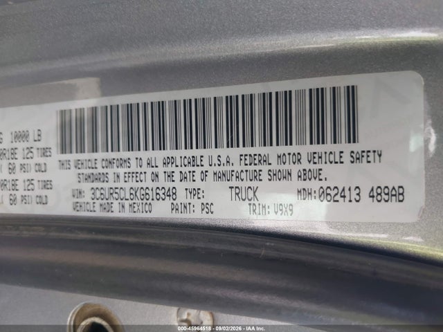3C6UR5CL6KG616348 RAM 2500 Tradesman 4x4 6&#039;4 Box
