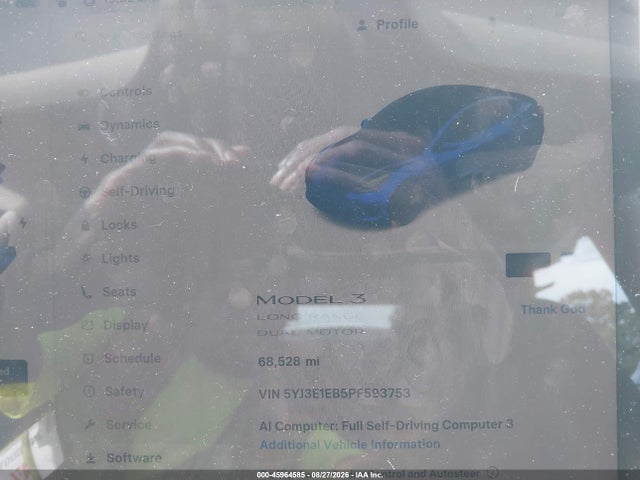 Продаж на аукціоні авто 2023 Tesla Model 3 Long Range Dual Motor All-wheel Drive, vin: 5YJ3E1EB5PF593753, номер лоту: 45964585