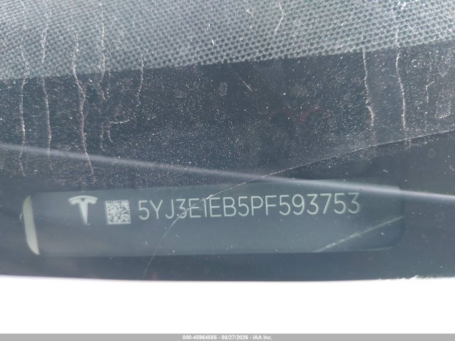 Продаж на аукціоні авто 2023 Tesla Model 3 Long Range Dual Motor All-wheel Drive, vin: 5YJ3E1EB5PF593753, номер лоту: 45964585