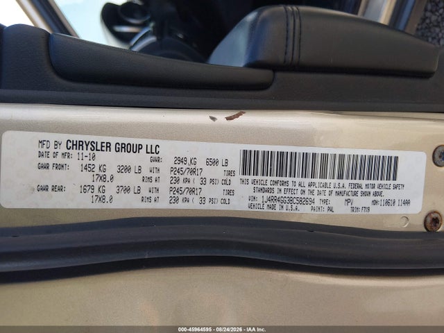 Aukcja sprzedaży 2011 Jeep Grand Cherokee Laredo, vin: 1J4RR4GG3BC582694, numer aukcji: 45964595
