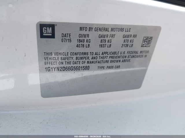 1G1YN2D66G5601580 Chevrolet Corvette Z06