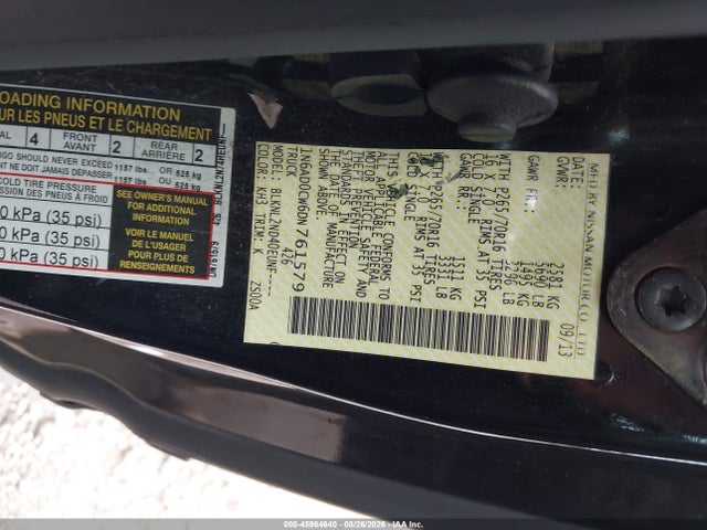 Aukcja sprzedaży 2013 Nissan Frontier Sv, vin: 1N6AD0CW6DN761579, numer aukcji: 45964640