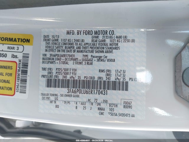 Ford Fusion Hybrid Se 2014 3FA6P0LU6ER170431 Image 9