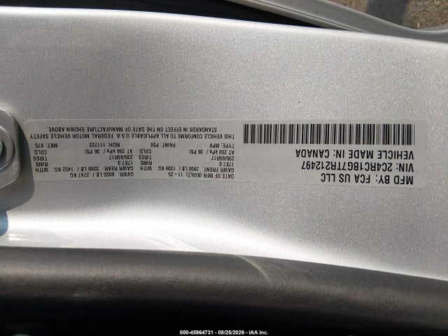 45964731 :رقم المزاد ، 2C4RC1BG7TR212497 vin ، 2026 Chrysler Pacifica Select مزاد بيع