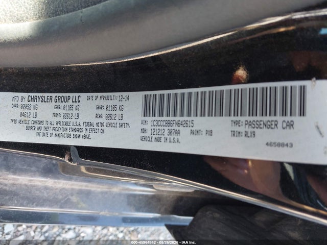 Aukcja sprzedaży 2015 Chrysler 200 S, vin: 1C3CCCBB6FN642615, numer aukcji: 45964942