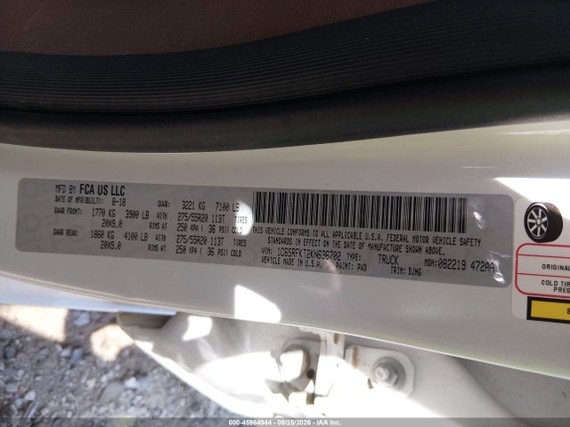 RAM 1500 Longhorn 2019 1C6SRFKT2KN636702 Image 9