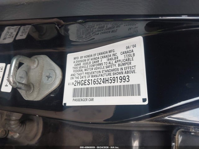 Продаж на аукціоні авто 2004 Honda Civic Lx, vin: 2HGES16524H591993, номер лоту: 45965059