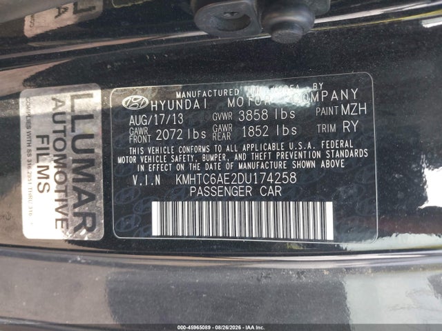 Aukcja sprzedaży 2013 Hyundai Veloster Turbo W/blue, vin: KMHTC6AE2DU174258, numer aukcji: 45965089