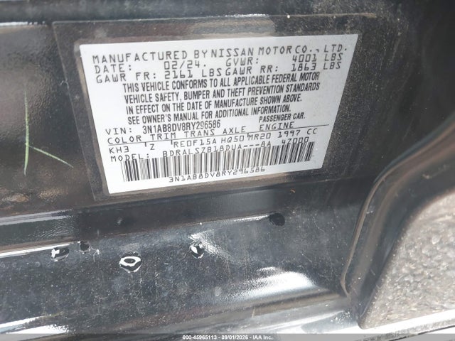 Aukcja sprzedaży 2024 Nissan Sentra Sr Xtronic Cvt, vin: 3N1AB8DV8RY296586, numer aukcji: 45965113