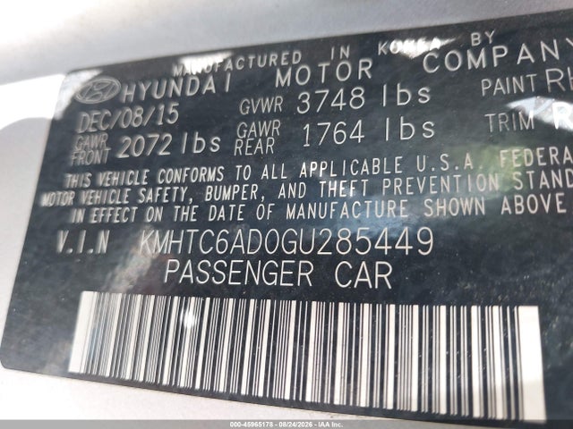 KMHTC6AD0GU285449 Hyundai Veloster