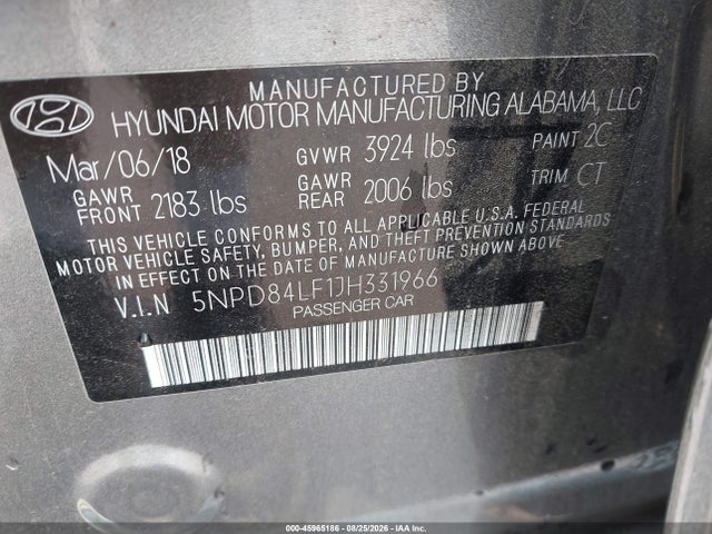 Hyundai Elantra Value Edition 2018 5NPD84LF1JH331966 Image 9