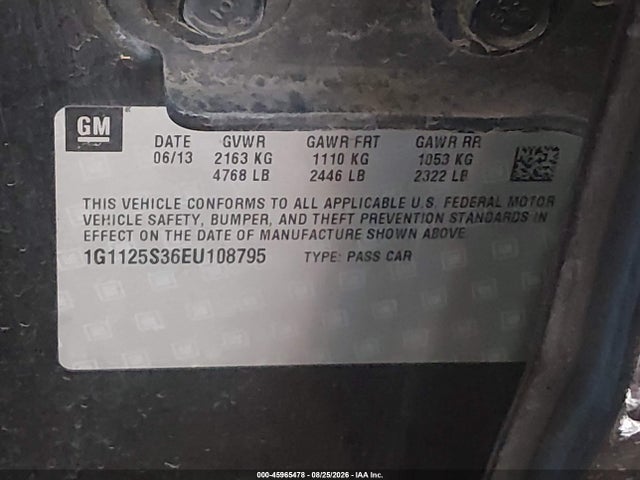 Chevrolet Impala 2lt 2014 1G1125S36EU108795 Image 9