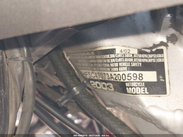 2003 Honda Gl1800 მანქანა იყიდება აუქციონზე, vin: 1HFSC47073A200598, აუქციონის ნომერი: 45965516