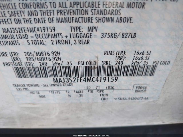 Ford ECOSPORT S 2021 MAJ3S2FE4MC419159 Image 9