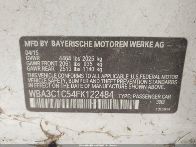 WBA3C1C54FK122484 BMW 328I