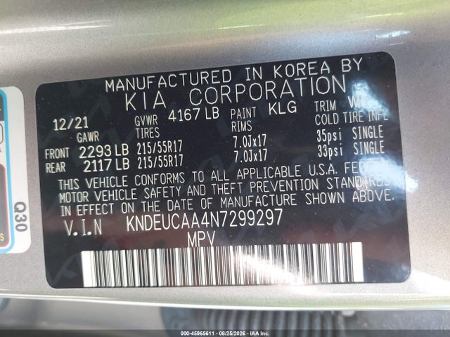 Auction sale of the 2022 Kia Seltos S, vin: KNDEUCAA4N7299297, lot number: 45965611