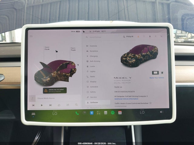 45965646 :رقم المزاد ، 5YJYGDEE0LF012679 vin ، 2020 Tesla Model Y Long Range Dual Motor All-wheel Drive مزاد بيع